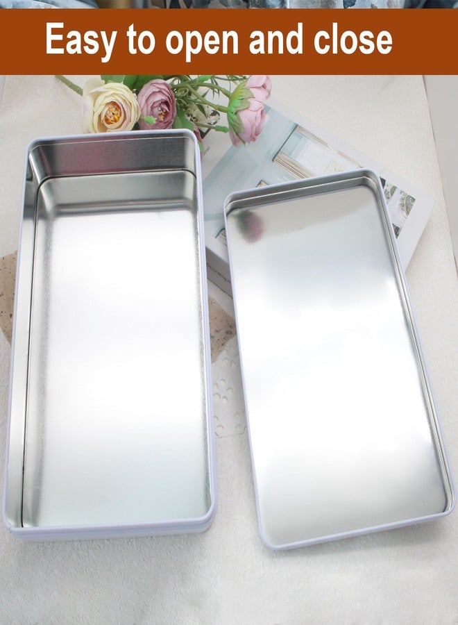 Coufce Rectangular Metal Tin, 8.5x5.3x1.9 Inch White Storage Tin Box for Treats, Gifts, Favors, Candle, and Crafts - Image 5