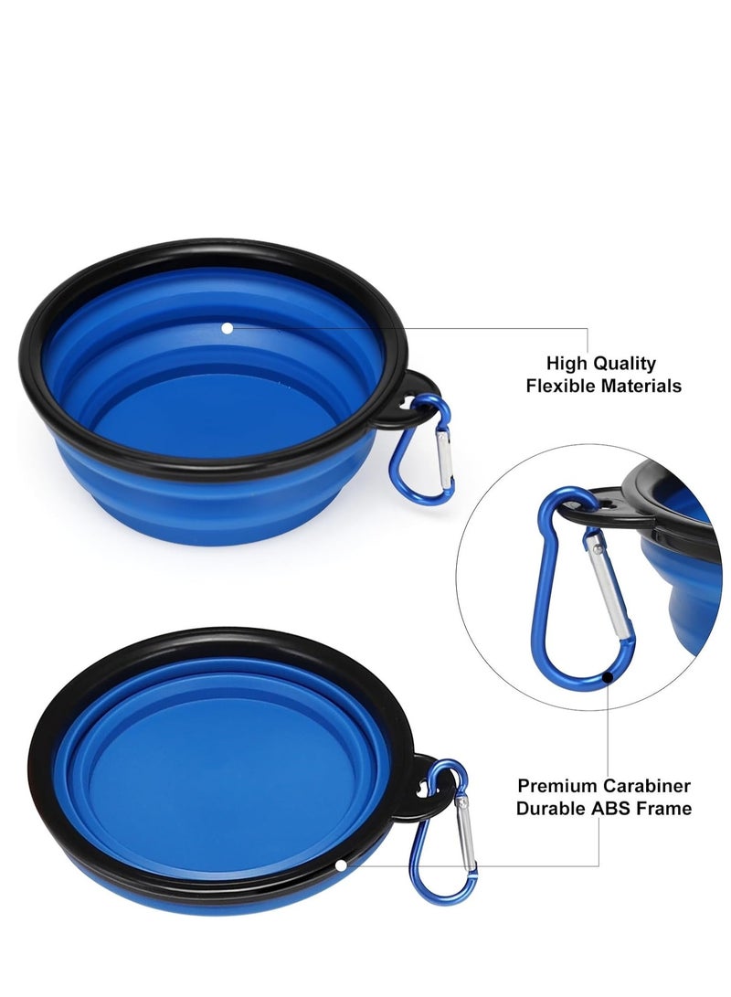 إناء الكلب القابل للطي، إناء سفر الكلب القابل للطي، إناء طعام ماء الكلب المحمول مع المشبك، صحن كأس لتغذية القطط الأليفة للسفر والمشي والتنزه - Image 1