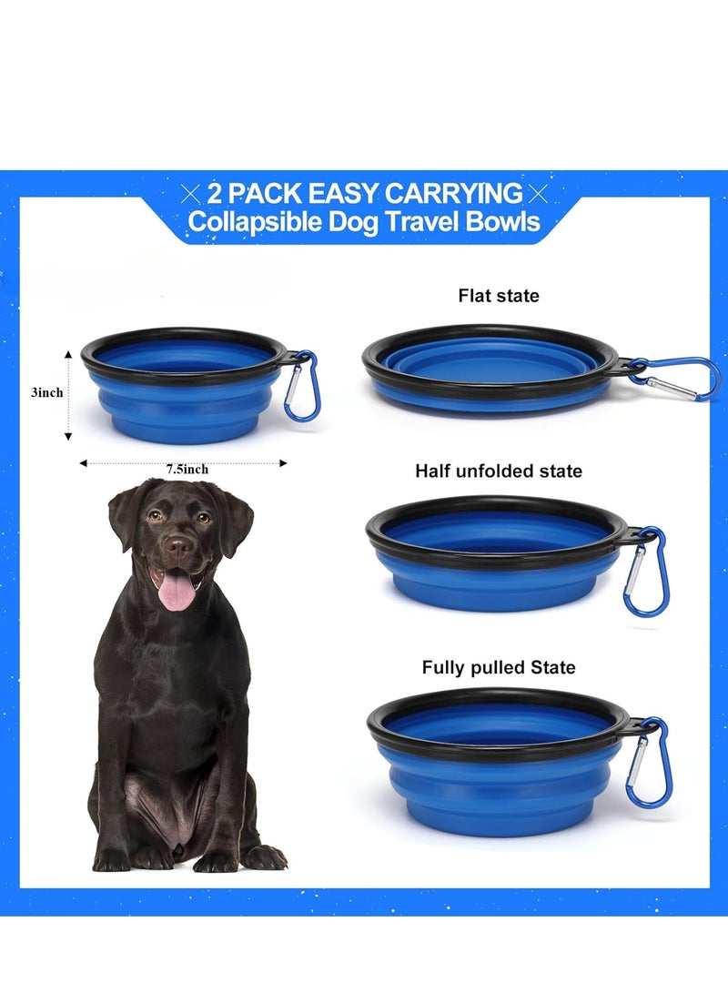 إناء الكلب القابل للطي، إناء سفر الكلب القابل للطي، إناء طعام ماء الكلب المحمول مع المشبك، صحن كأس لتغذية القطط الأليفة للسفر والمشي والتنزه - Image 2