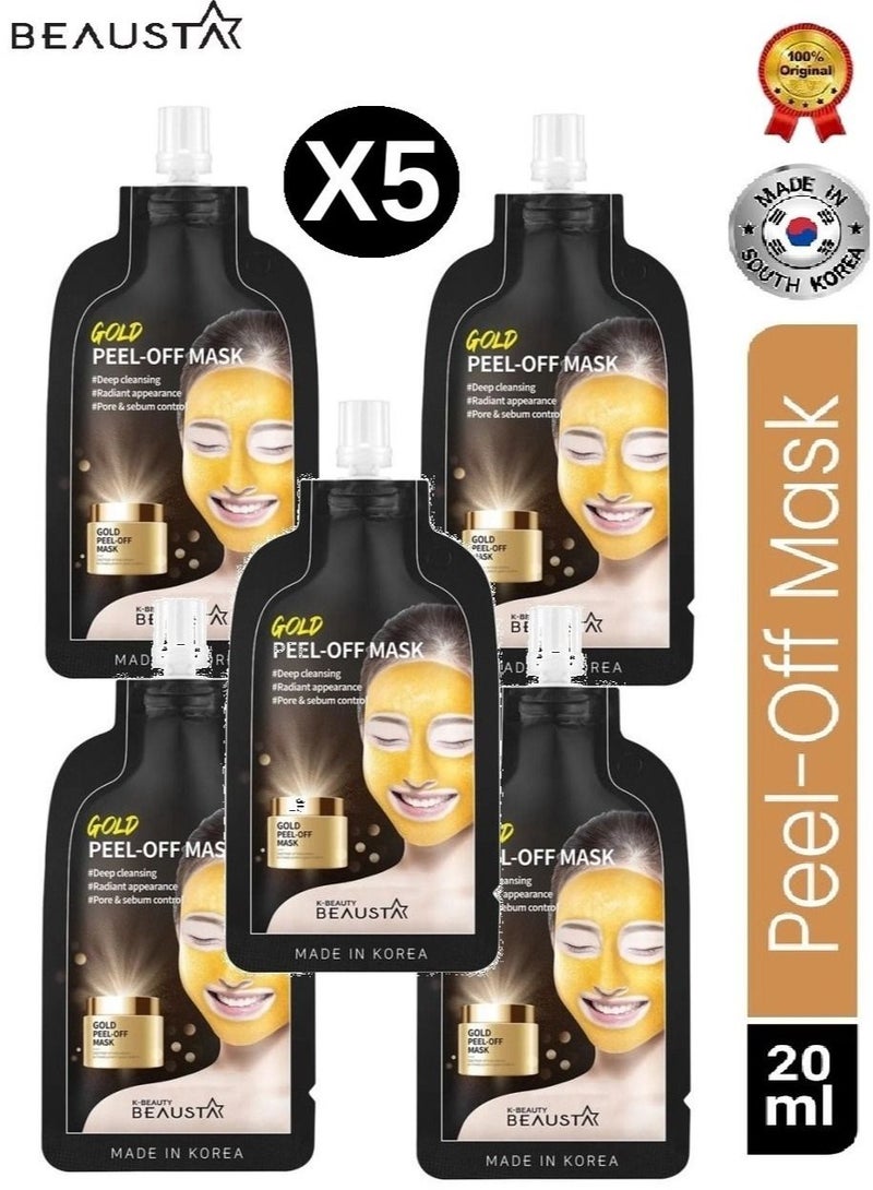 BEAUSTA 5 Pack of Beausta Gold Peel Off Mask  20 ml - Image 1