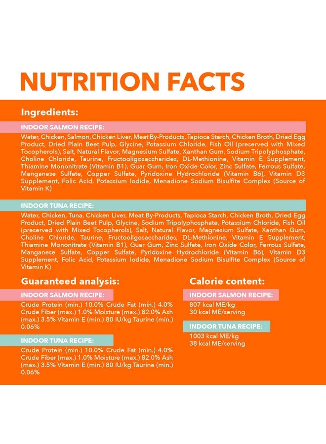 Iams Perfect Portions Indoor Adult Grain Free Wet Cat Food Pate Variety Pack, Salmon and Tuna Recipes, 2.6 oz. Easy Peel Twin-Pack Trays (12 Count, 24 Servings) - Image 3