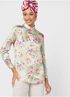 Printed Button Down Shirt