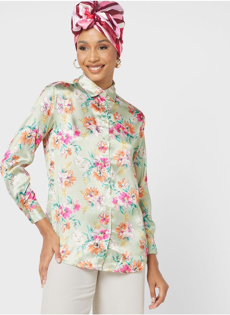 Khizana - Printed Button Down Shirt - Image 1
