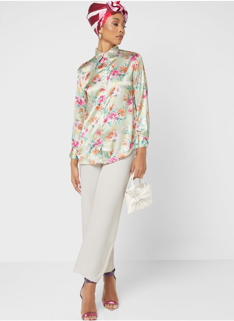 Khizana - Printed Button Down Shirt - Image 1