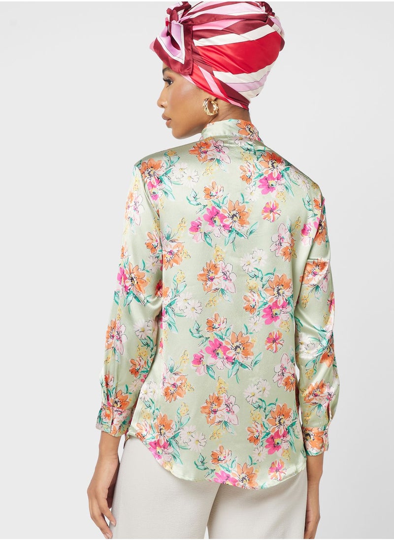 Khizana - Printed Button Down Shirt - Image 1