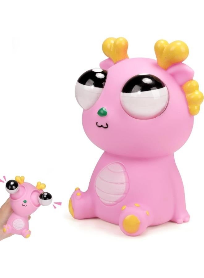 8cm Squeeze Dragon Pop Out Eyes Toys Eye Popping Dragon Stress Relief Squeezy Toy