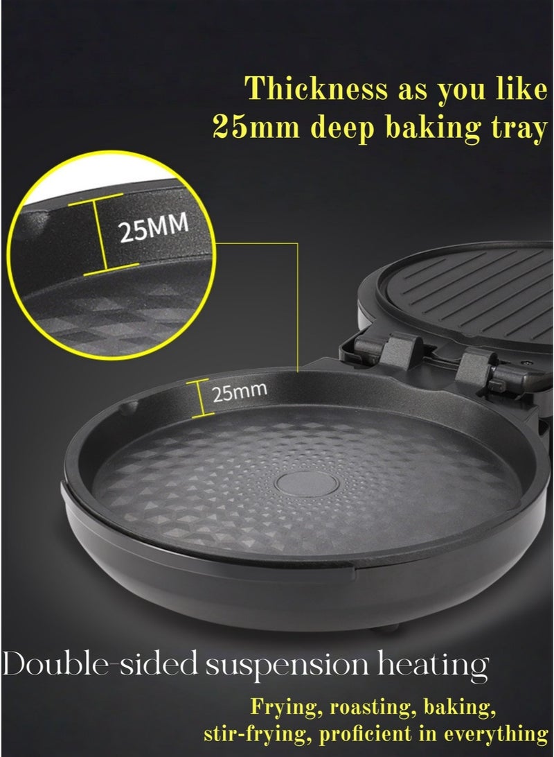 صينية خبز كهربائية منزلية صينية خبز أوتوماتيكية بالكامل متعددة الوظائف آلة صنع الفطائر على الوجهين صينية خبز كهربائية معلقة بدرجة حرارة ثابتة - Image 5