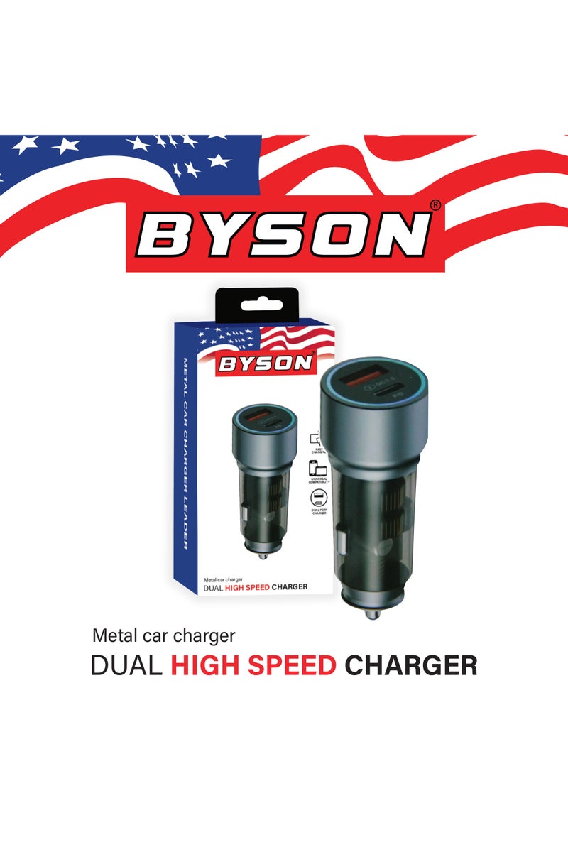 BYSON Transparent Dual Port Fast Power Device - Compact Design for Travel and Car Use, Supports Quick Recharging for Daily Commute and Road Trips, Stylish Lightweight Build for On-the-Go Use - Image 2