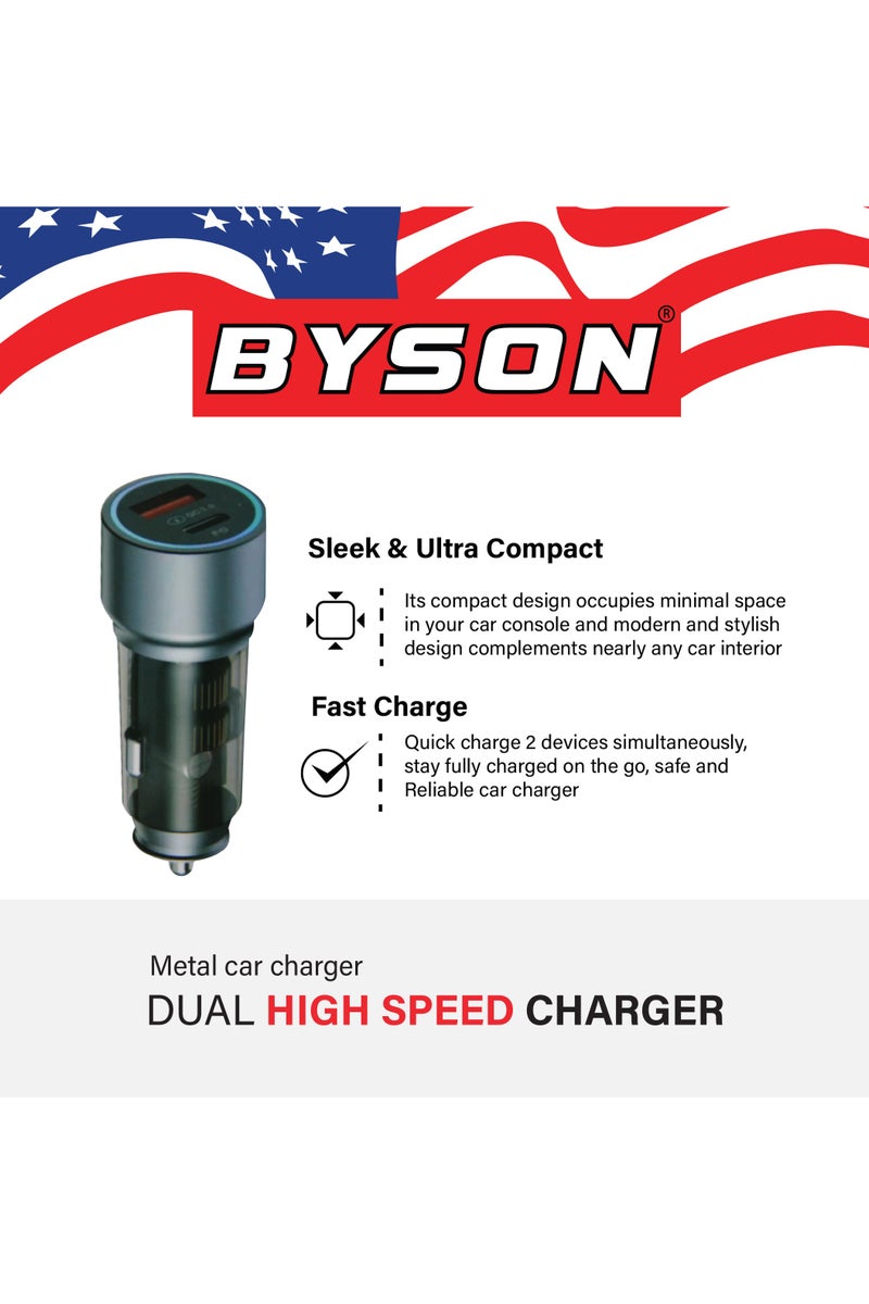 BYSON Transparent Dual Port Fast Power Device - Compact Design for Travel and Car Use, Supports Quick Recharging for Daily Commute and Road Trips, Stylish Lightweight Build for On-the-Go Use - Image 5