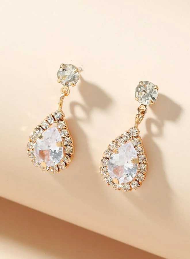 تايك تو Take Two Embellished Rhinestone Drop Earrings
