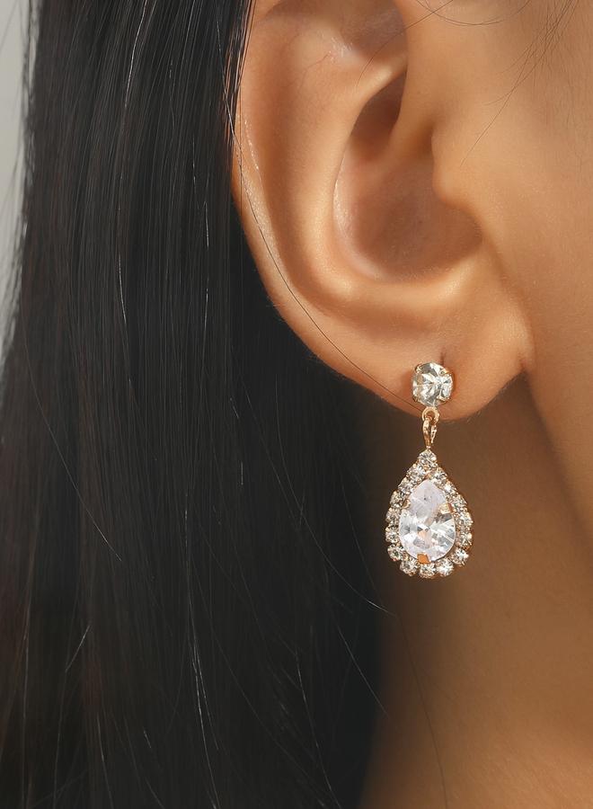 Take Two Embellished Rhinestone Drop Earrings - Image 1