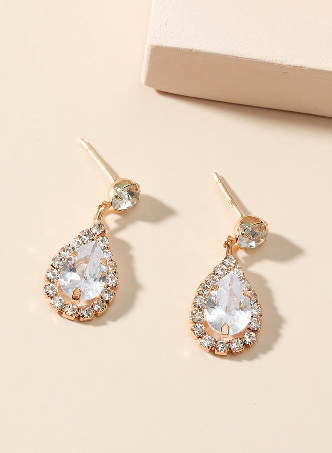 Take Two Embellished Rhinestone Drop Earrings - Image 3
