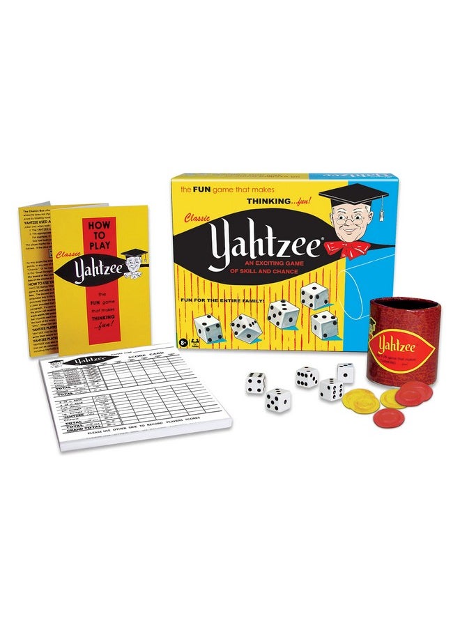 Winning Moves - Classic Yahtzee With Retro Artwork, An Exciting Game Of Skill And Chance With Original Components Games Usa, For Ages 8 And Up, 2 Or More Players (1167) - Image 1