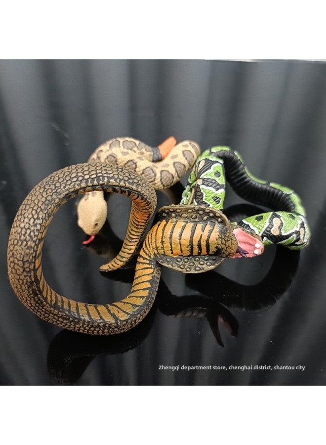 Artificial Animal Model Python Cobra Realistic Hand-painted Snake-shaped Bracelet Kidsren's Trick Toy-Color:Mesh Python (OPP Bag)  - Image 5