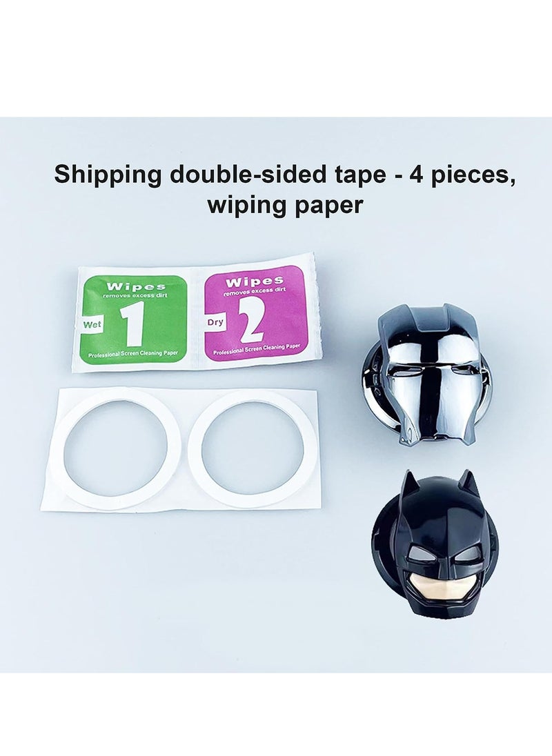 RATSAW - 2 Pcs Start Stop Button Cover Car Engine Push Start Button Cover Anti Scratch Car Engine Decoration Cover Black and Silver - Image 1