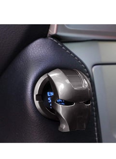 RATSAW 2 Pcs Start Stop Button Cover Car Engine Push Start Button Cover Anti Scratch Car Engine Decoration Cover Black and Silver  - Image 4