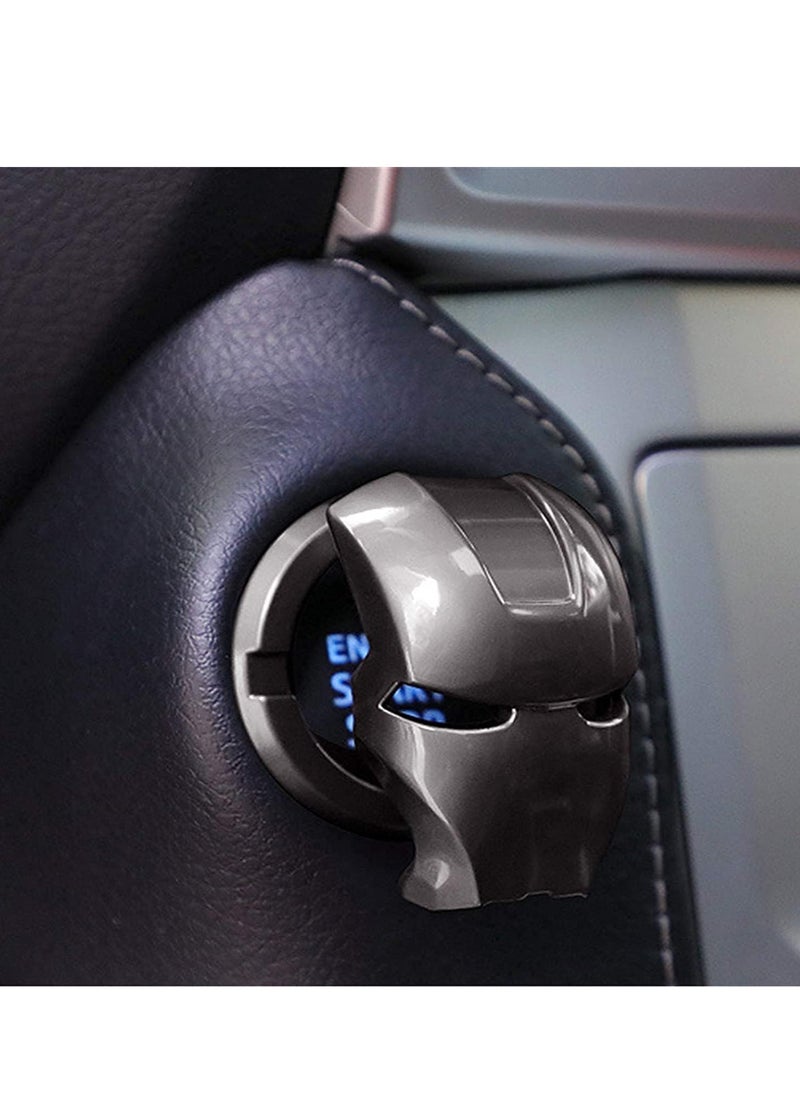 RATSAW - 2 Pcs Start Stop Button Cover Car Engine Push Start Button Cover Anti Scratch Car Engine Decoration Cover Black and Silver - Image 1