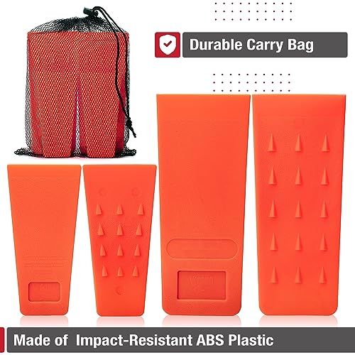 UNCO- Tree Felling Wedges with Spikes, 4Pack, 5.5" & 8" Wedges with Storage Bag, Splitting Wedge, Plastic Wedges, Logging Tools and Equipment, Chainsaw Wedges for Trees - Image 4