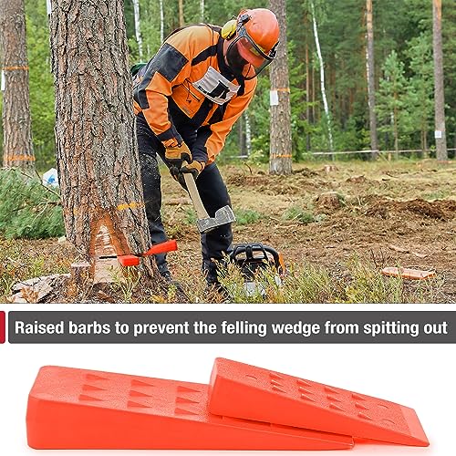 UNCO- Tree Felling Wedges with Spikes, 4Pack, 5.5" & 8" Wedges with Storage Bag, Splitting Wedge, Plastic Wedges, Logging Tools and Equipment, Chainsaw Wedges for Trees - Image 3