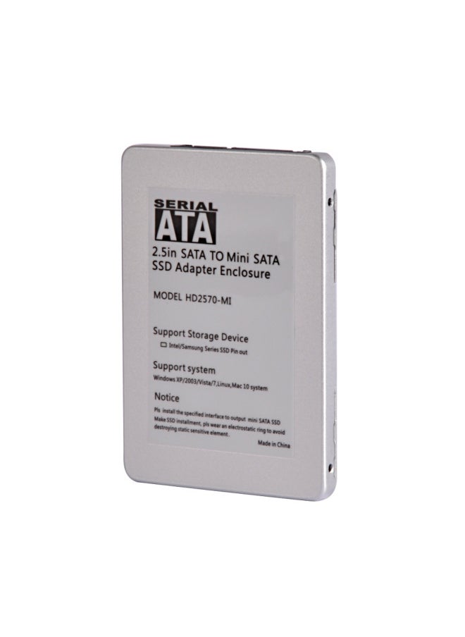 Direct MSATA To SATA 2.5 Inch Serial SSD Solid State Drive Adapter Box 7mm Shell-Color:Light Gray  - Image 2