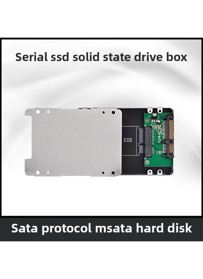 Direct MSATA To SATA 2.5 Inch Serial SSD Solid State Drive Adapter Box 7mm Shell-Color:Light Gray  - Image 1