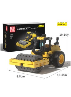 24019 Truck roller construction toys, Creative STEM model building kit, wheeled bulldozer jig models, children's building toys, gifts for boys and girls, 223 pieces