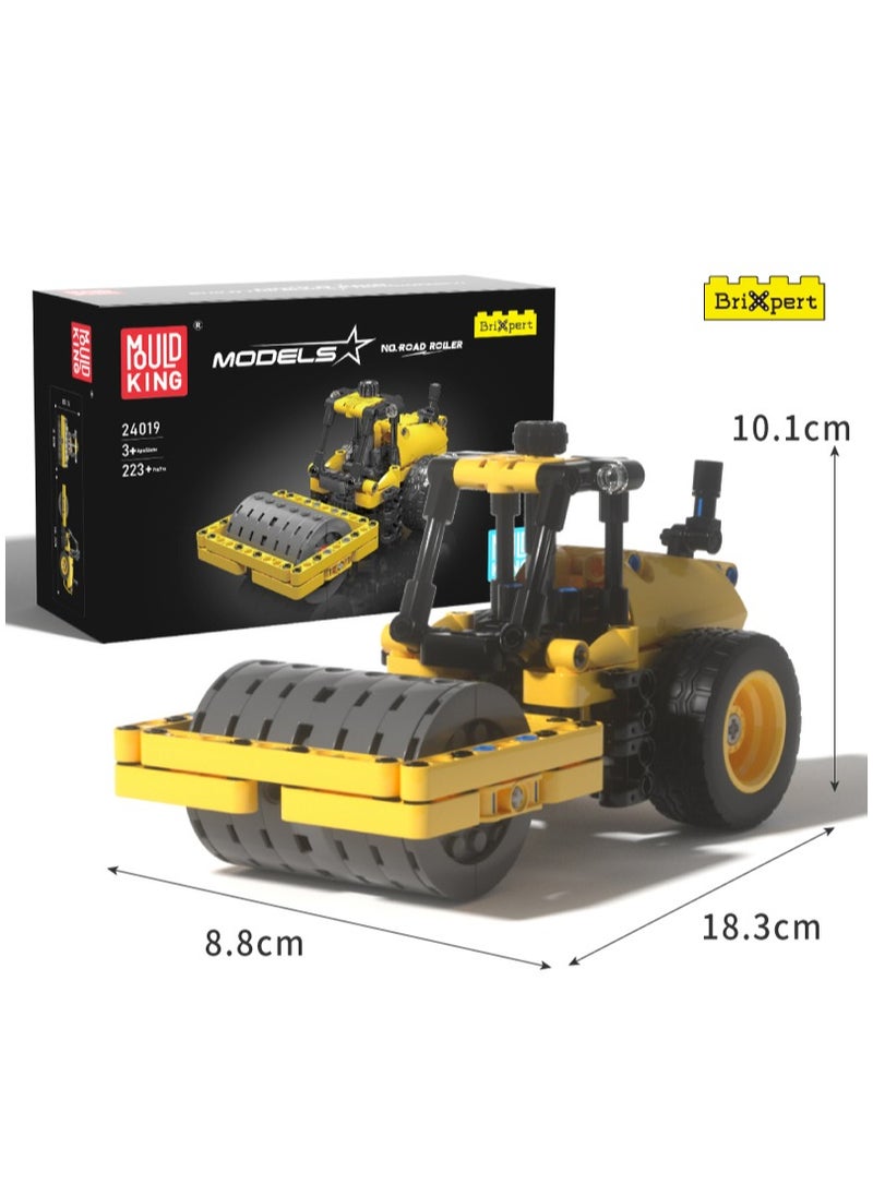 mould king 24019 Truck roller construction toys, Creative STEM model building kit, wheeled bulldozer jig models, children's building toys, gifts for boys and girls, 223 pieces  - Image 1