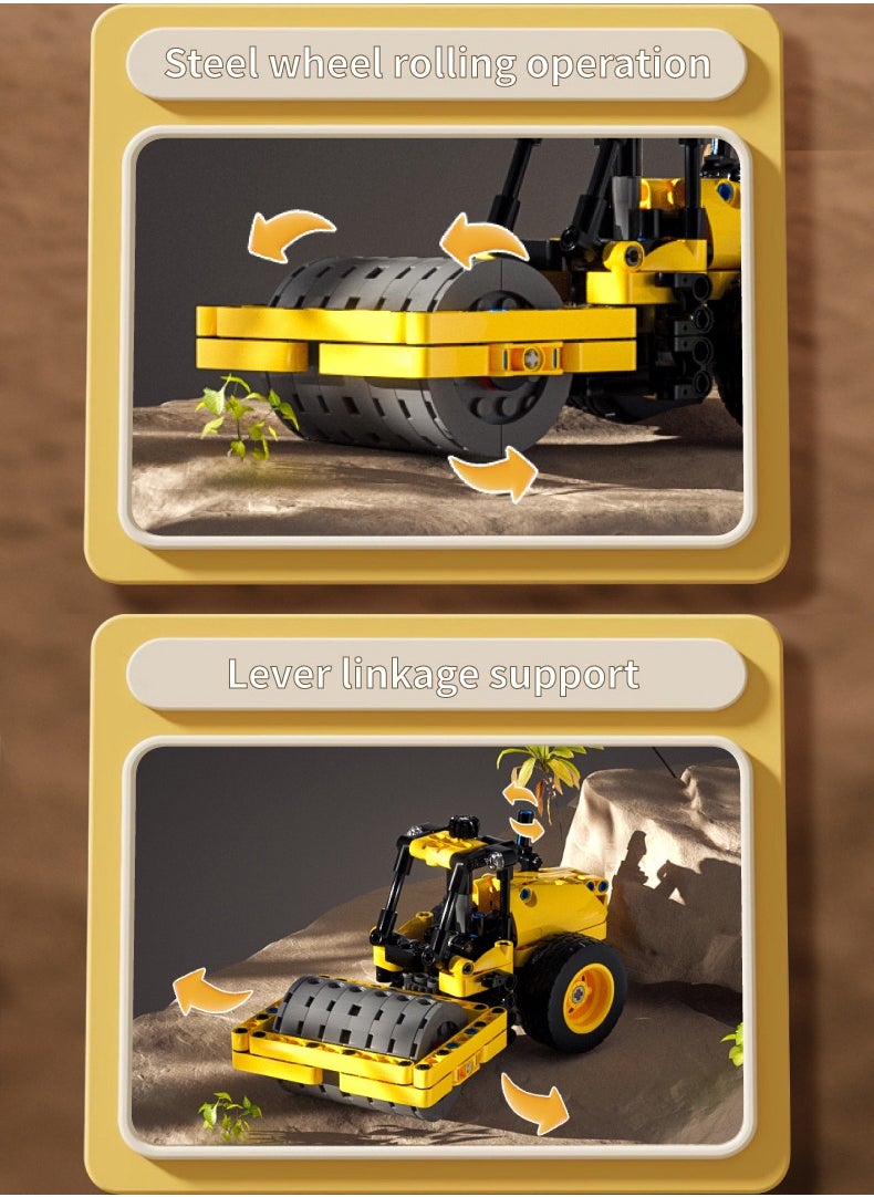 mould king 24019 Truck roller construction toys, Creative STEM model building kit, wheeled bulldozer jig models, children's building toys, gifts for boys and girls, 223 pieces  - Image 4