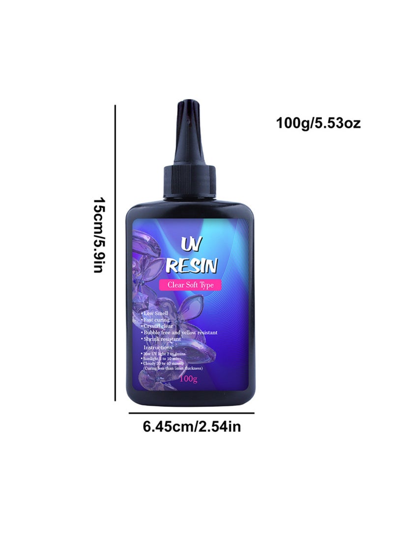 SOLARAE راتنج UV سريع الجفاف لصنع المجوهرات المخصصة عمل احترافي دقيق UV لعشاق الحرف والفنانين لاصق UV (100 جرام) - Image 5