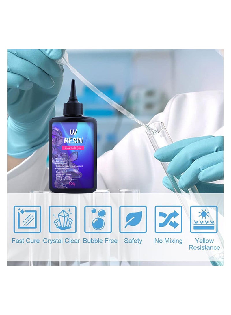SOLARAE راتنج UV سريع الجفاف لصنع المجوهرات المخصصة عمل احترافي دقيق UV لعشاق الحرف والفنانين لاصق UV (100 جرام) - Image 4