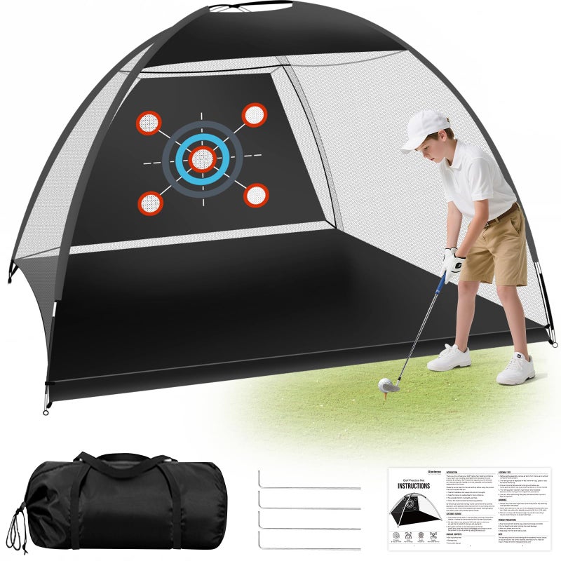 GLORIEROO Golf Practice Net for Teens & Beginners â€“ 10x7ft Backyard Golf Net with 5 Targets, Easy Setup for Kids & Family Training, Indoor & Outdoor Golf Hitting Net for Junior Golfers - Image 1