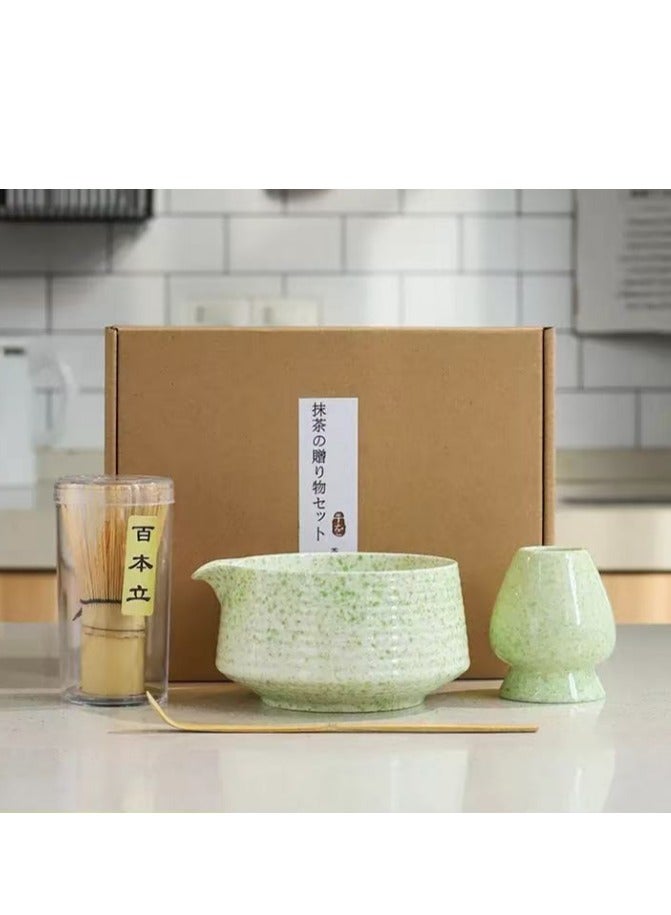 Ruinengda 4 Piece Matcha Whisk Set Traditional Handmade Matcha Tools Whisk Set Ceremony Accessories Set Matcha Whisk Bamboo Spoon Set - Image 1