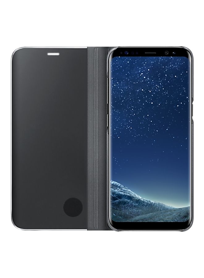 NIBEMINENT Clear View Standing Flip Cover For Samsung Galaxy S8 Black - Image 5