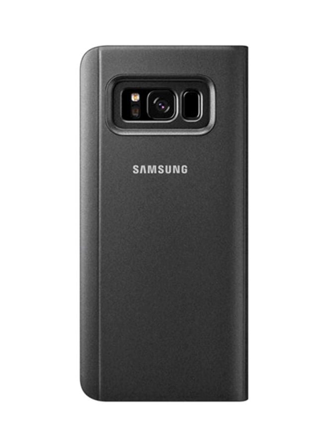 NIBEMINENT Clear View Standing Flip Cover For Samsung Galaxy S8 Black - Image 2