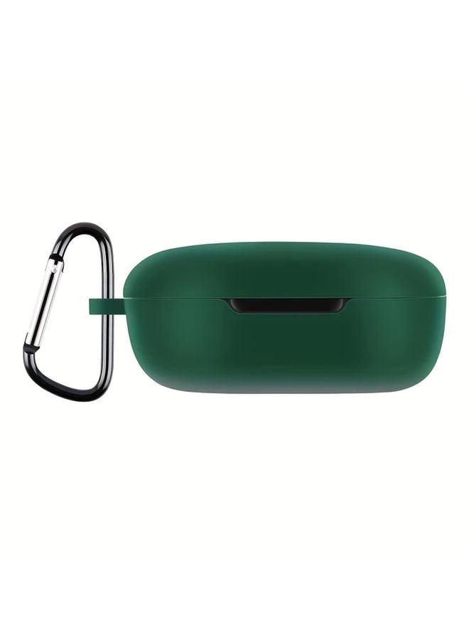 Dark Green Earphone Case For Redmi Buds 4 Lite With Detachable Metal Clip - Image 1