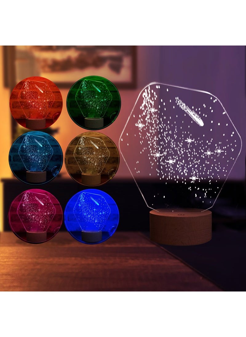 By-Lamp Comet Lamp Design Wooden Base with 7 Different Light Colors  - Image 2
