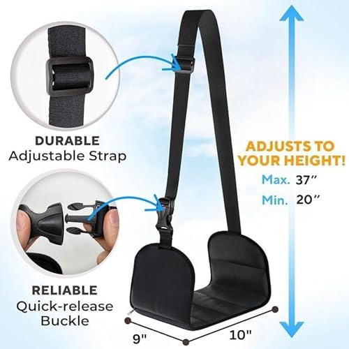 NIHSPRUHAY Portable Airplane Footrest for Airplane Travel - Comfortable Foot Hammock w/Memory Foam & Hardboard for No Feet Clashing - Ideal for Pain and Swelling Relief - Image 5