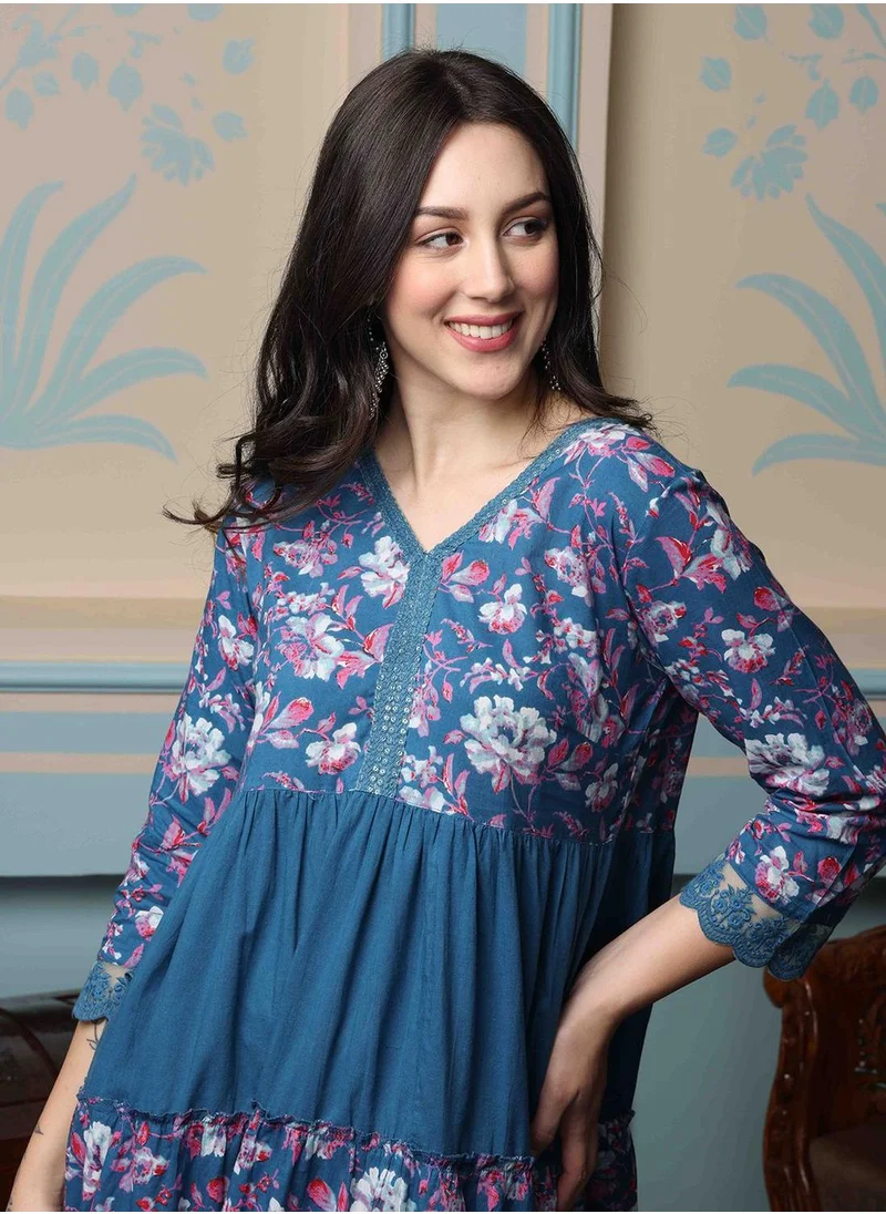 آي شين Floral Tiered Dress