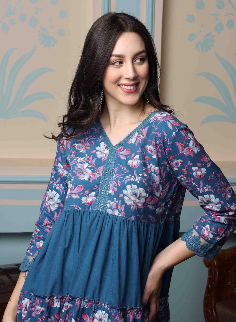 ISHIN Floral Tiered Dress  - Image 2