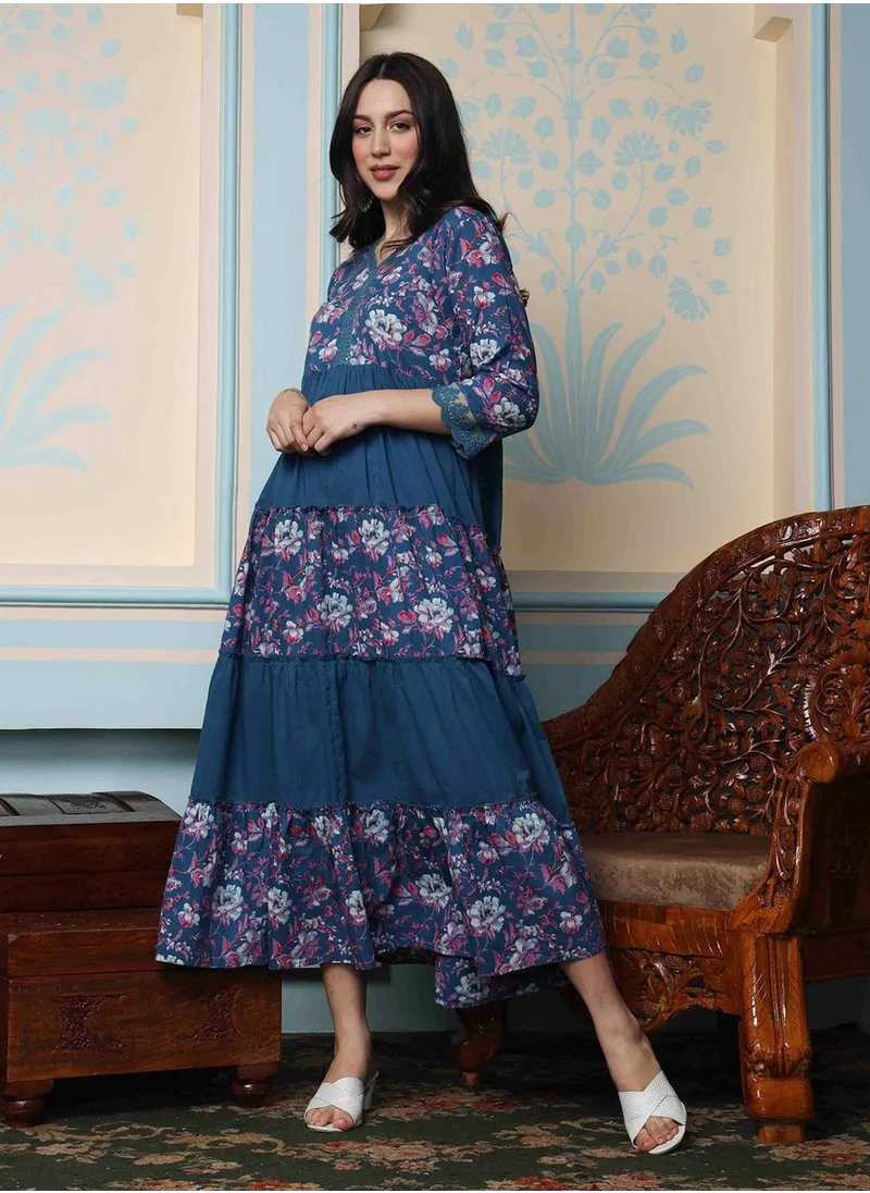 آي شين Floral Tiered Dress