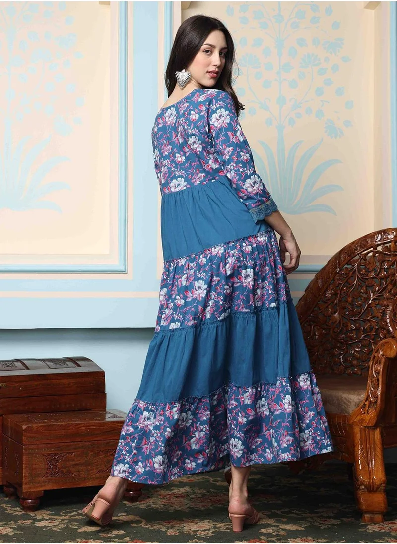 آي شين Floral Tiered Dress