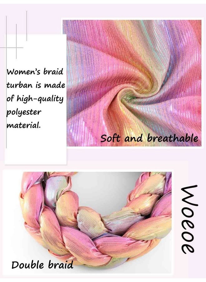 Woeoe - Beanie Cap Head Wrap Double Braid Pre-Tied Head Scarf Twisted Stretchy African Head Turban For Women And Girls (Color-6) - Image 1