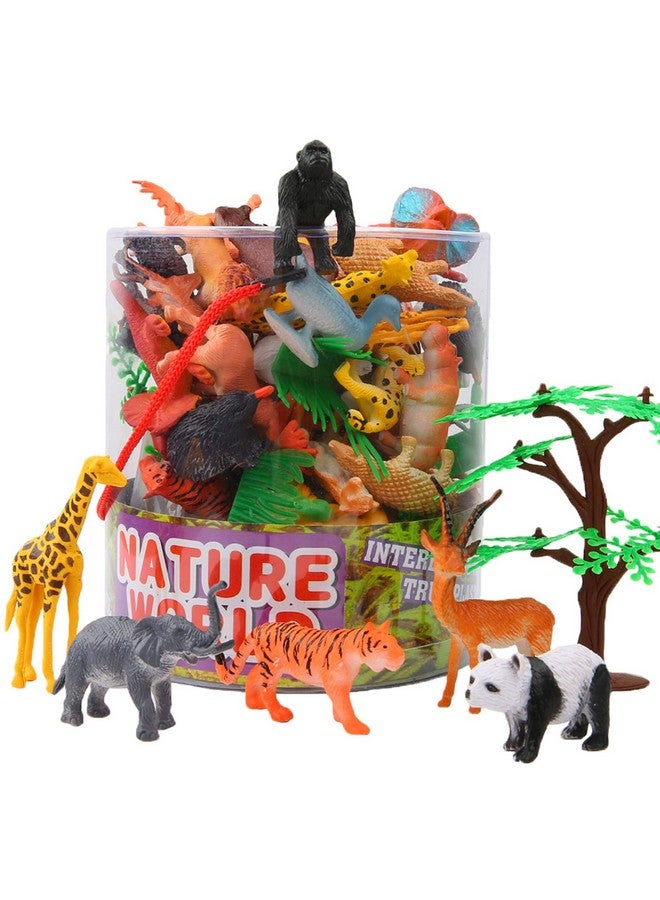 ValeforToy مجموعة حيوانات الغابة المصغرة المكونة من 54 قطعة مع صندوق هدايا - تماثيل حيوانات برية واقعية لتعليم الأطفال وهدايا الحفلات - Image 1