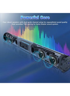 ShebSheb Sound Bar for TV,Bluetooth Soundbar Speaker,Home Audio Surround Sound System with Remote Control for TV/PC/Gaming/Projectors 56x6.2cm  - Image 2