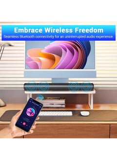 ShebSheb Sound Bar for TV,Bluetooth Soundbar Speaker,Home Audio Surround Sound System with Remote Control for TV/PC/Gaming/Projectors 56x6.2cm  - Image 3