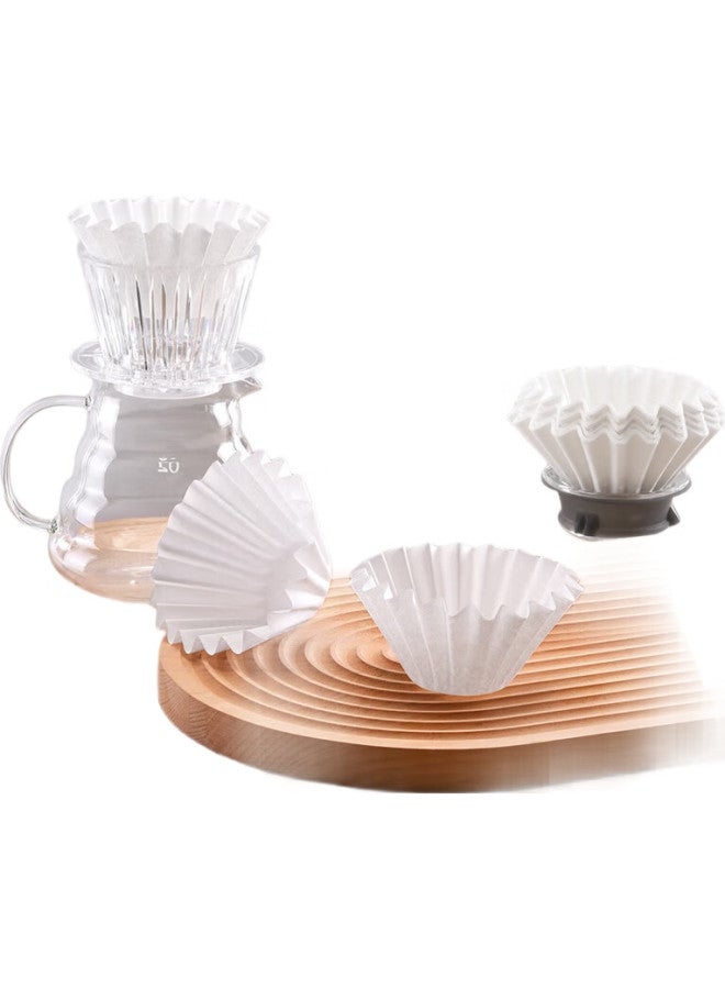 Cliton Coffee Filter Papers, Portable Drip-Style Pour-Over Coffee Filter, Cake Bowl-Shaped Filter Cup Filter Papers, 50 Sheets - Image 2