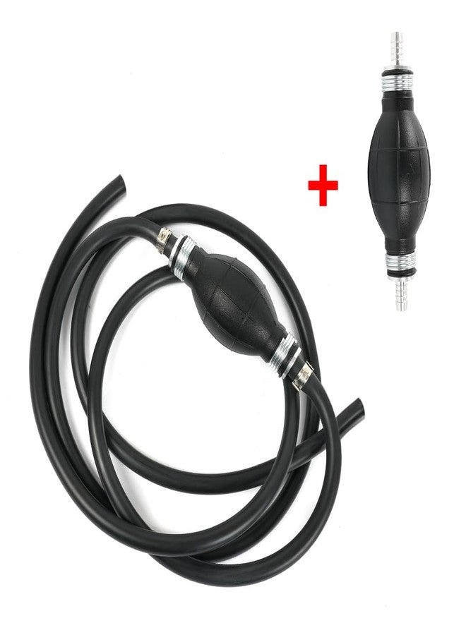 BARTOO مجموعة خرطوم وقود قوارب بارتو البحرية، خرطوم وقود مضفر من النايلون بطول 6 أقدام وقطر 8 مم (5/16 بوصة) مع موصل ومضخة يدوية لمحركات ياماها الخارجية - Image 2