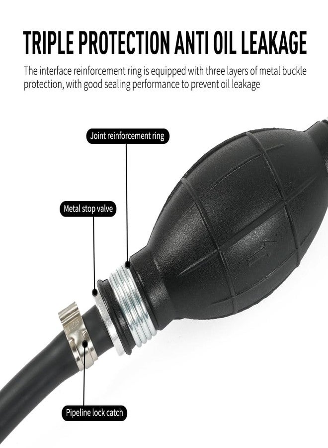 BARTOO مجموعة خرطوم وقود قوارب بارتو البحرية، خرطوم وقود مضفر من النايلون بطول 6 أقدام وقطر 8 مم (5/16 بوصة) مع موصل ومضخة يدوية لمحركات ياماها الخارجية - Image 5