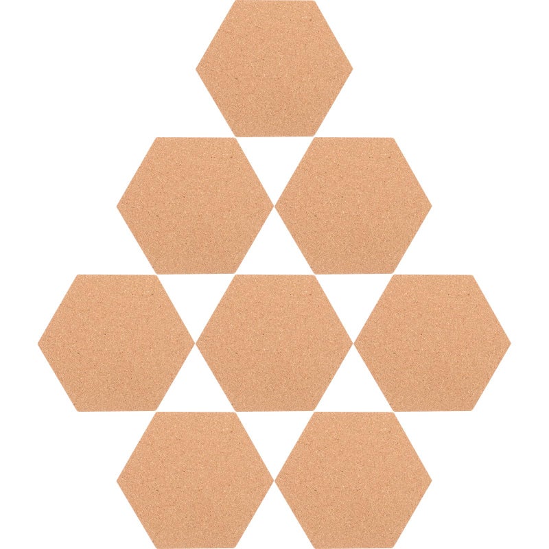 Hexagon Cork Board 8pcs Self Adhesive Bulletin Board for Office Home Classroom - Image 2