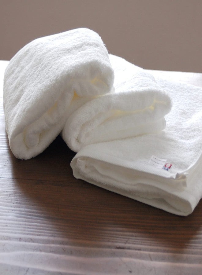 Imabari Towel منشفة إيماباري المعتمدة الطبيعية 3 قطع 100% قطن مصنوعة في اليابان 25.5 × 47.2 بوصة بيضاء مع دليل إنجليزي أصلي وملصق - Image 5